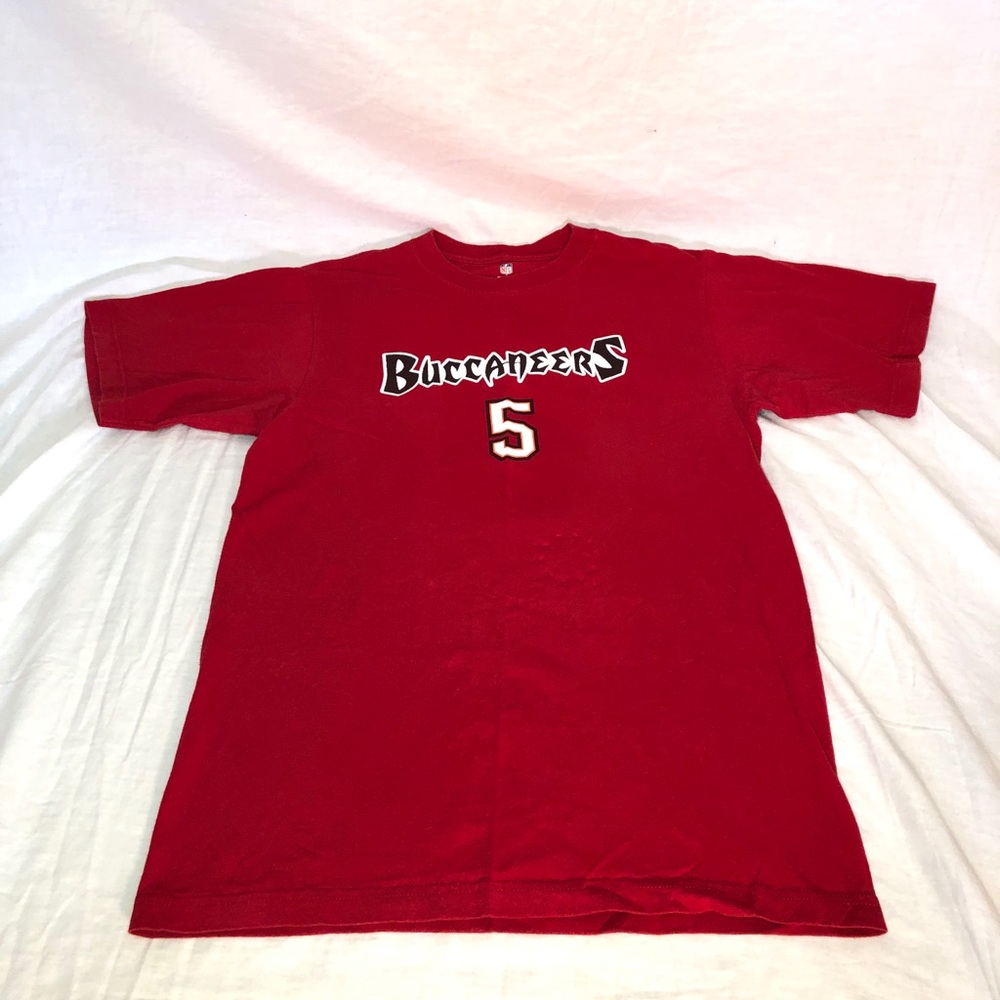 Men's NFL Tampa Bay Buccaneers Josh Freeman #5 Graphic Short Sleeve Shirt Medium - Picture 1 of 6